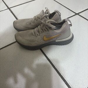 Nike Tan and Gold Athletic Shoes